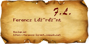 Ferencz Lóránt névjegykártya