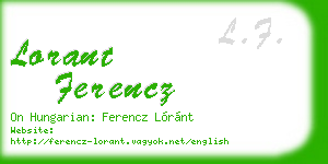 lorant ferencz business card