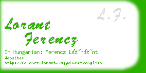 lorant ferencz business card